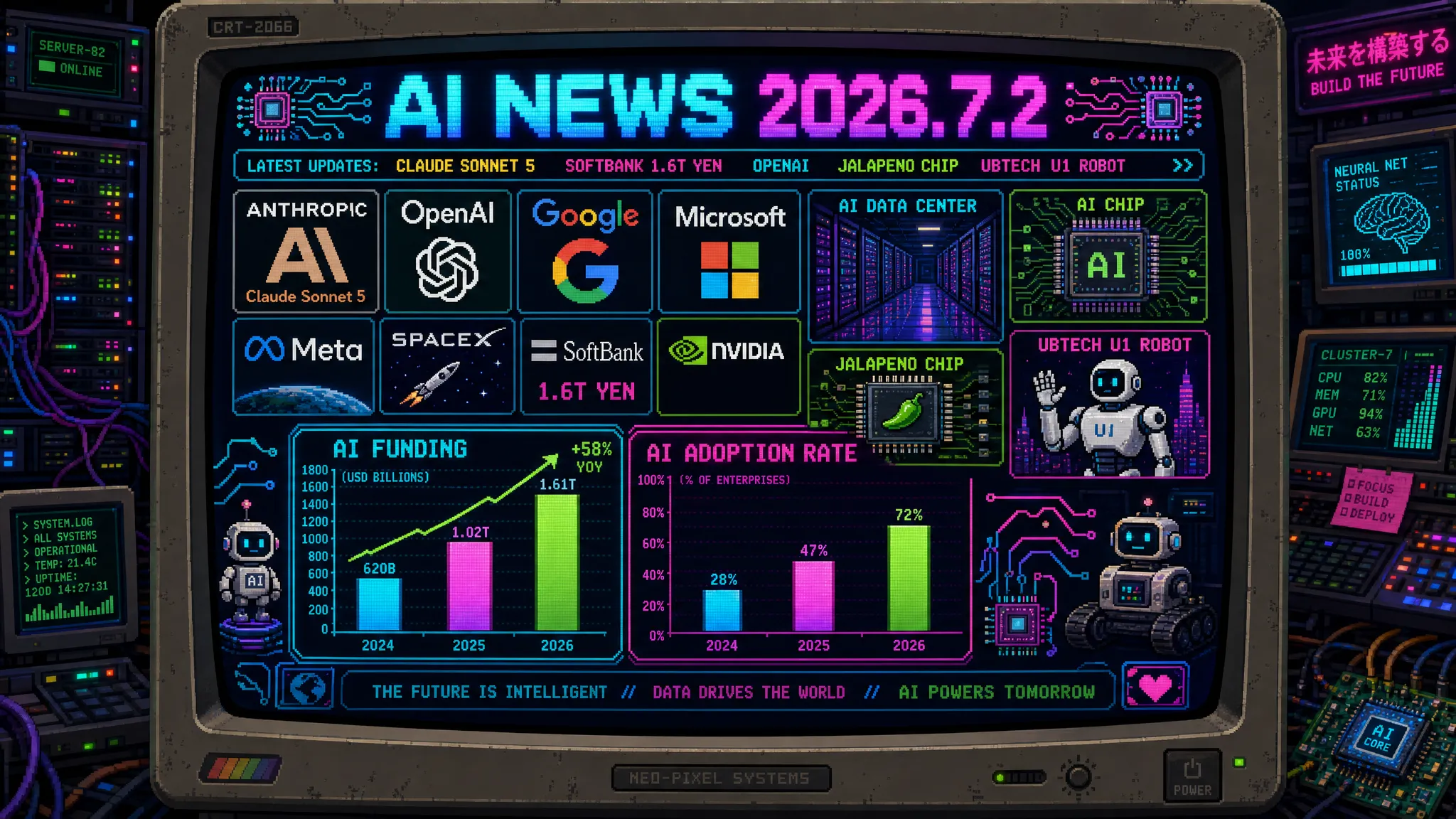 AIニュース速報（2026年7月1〜2日）｜Claude Sonnet 5登場とFable 5・Mythos再開の代償、ソフトバンク1.6兆円追加出資、Together AI 8億ドル調達、Google Nano Banana 2 Lite、OpenAI自社チップJalapeño、UBTECHヒューマノイドU1まで解説