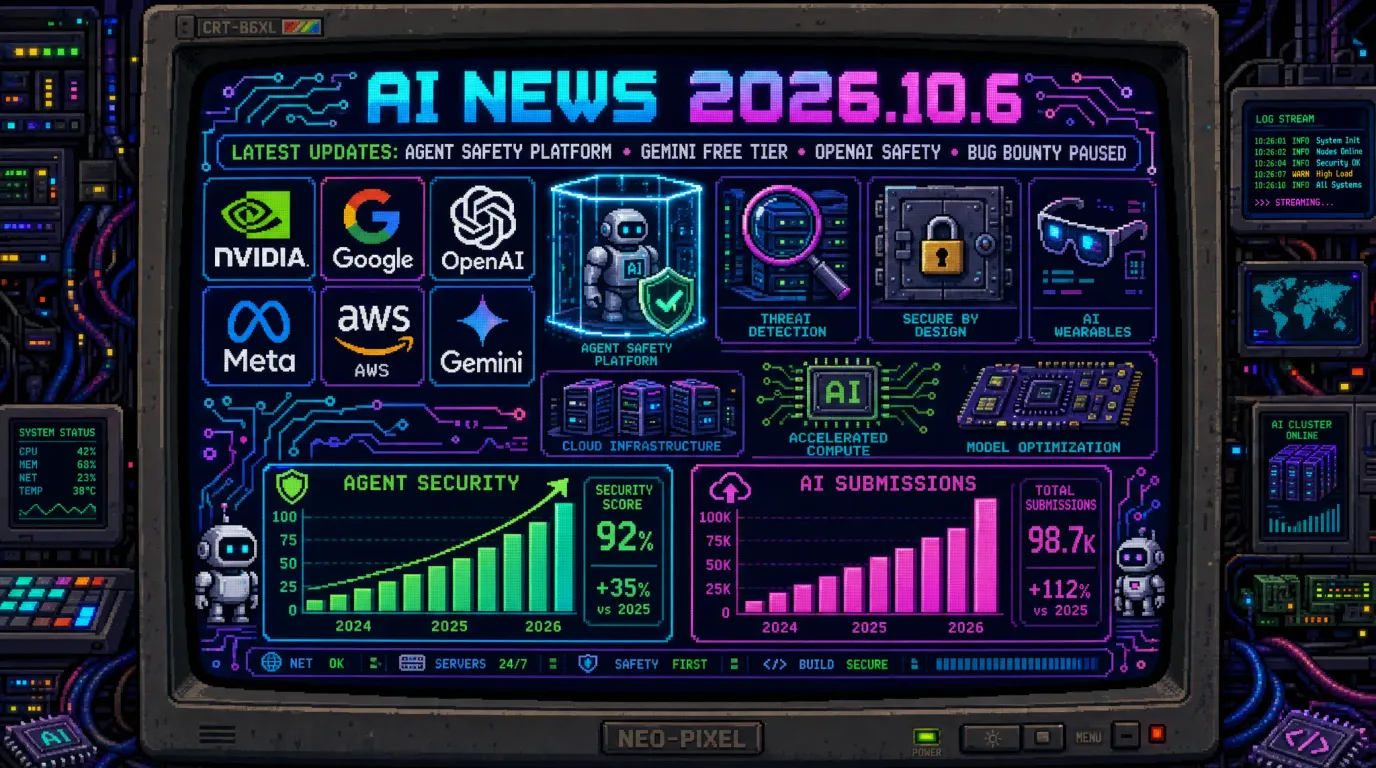 AIニュース速報（2026年10月2日〜6日）｜NVIDIAと100社超がAIエージェントの安全基盤を発表、Gemini無料版は10月9日から「Flash-Lite」のみ、OpenAIの安全担当が退社し「文化は壊れている」、GoogleがAIによる提出の急増でOSS脆弱性報奨金を一時停止、トランプ大統領の「Super Intelligence Force」まで解説