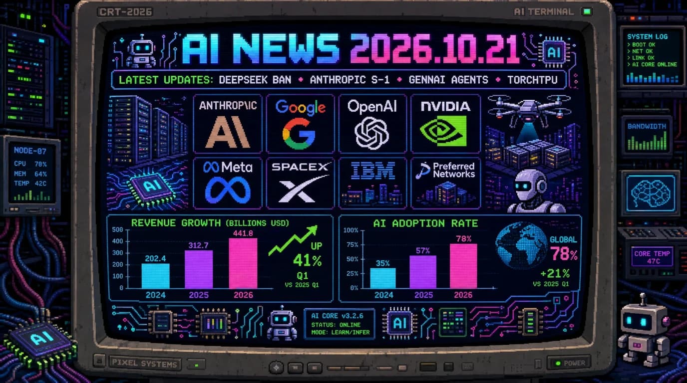 AIニュース速報（2026年10月20〜21日）｜米国土安全保障省がDeepSeekを連邦民間機関から排除、WSJ報道でAnthropicの上半期純損失807億ドル（S-1によると大手クラウドがAnthropicを競合視）、デジタル庁「源内」でAIエージェント提供開始、GoogleのTorchTPU、PFN×Tenstorrent、AIを悪用した不正アクセスまで解説