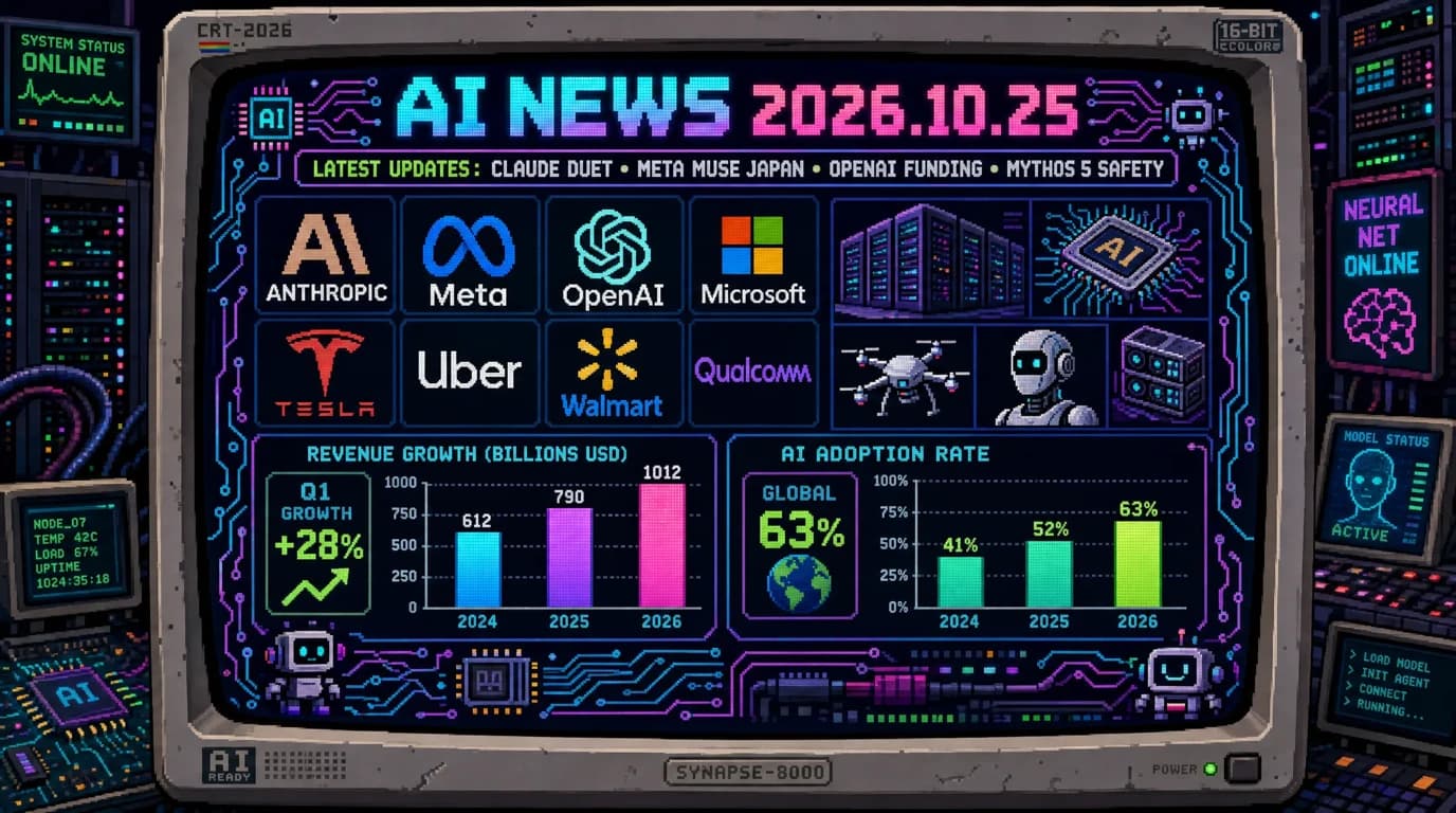 AIニュース速報（2026年10月21〜25日）｜Anthropicが常時稼働エージェント「Claude Duet」、Meta「Muse」が日本上陸、OpenAIは評価額1.25兆ドルで最大300億ドル調達と報道、Claude Mythos 5のアライメント分析、パナソニック子会社による生成AIへの個人情報アップロードまで解説