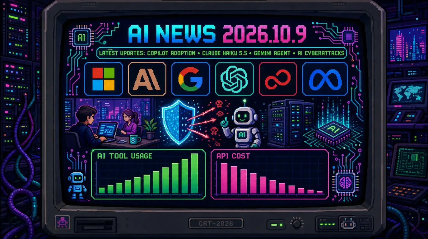 AIニュース速報（2026年10月8日〜9日）｜富士通のCopilot 10万ライセンスで利用率9割超、「使われない」をどう防いだか、Claude Haiku 5.5で利用コスト約75％減との試算、GeminiにAIエージェント機能（企業向けから）、情報漏えいの背景にAIの「超高速攻撃」か、OpenAIの売上が予測より200億ドル下振れとの報道まで解説