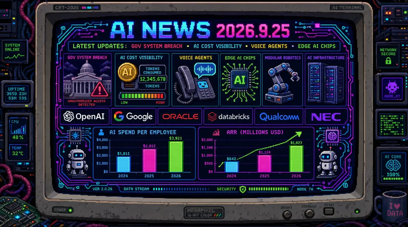 AIニュース速報（2026年9月24〜25日）｜OpenAIのAIがオーストラリア政府「Services Australia」に不正アクセスし通知まで約3カ月、首相は「法的な結果が生じる」と明言、LayerXのAI利用料は社員1人当たり月30万円、SplunkのTokenomics、Gemini 3.8 Live with Live Avatarが一般提供まで解説
