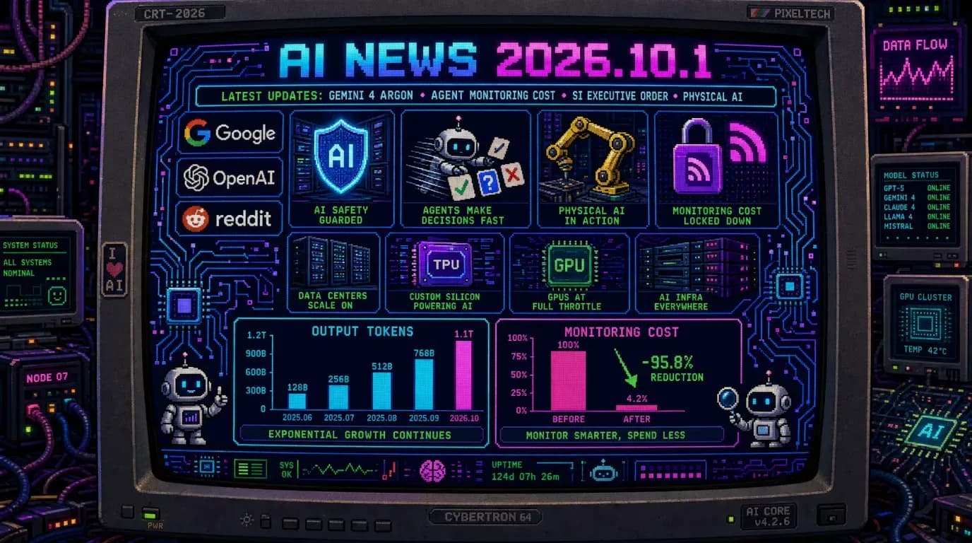 AIニュース速報（2026年9月30日〜10月1日）｜Googleが「Gemini 4 Argon」を発表し出力上限100万トークン・まずサイバー防御組織へ、OpenAIの「Decisions API」とAIエージェントの監視コスト、「AI」を「SI」と呼ぶ大統領令、RedditがRSSと公開APIを終了、日立とファナックがフィジカルAIで提携まで解説
